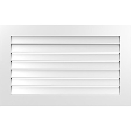 Ekena Millwork Vertical Surface Mount PVC Gable Vent: Functional, w/ 3-1/2"W x 1"P Standard Frame, 42"W x 26"H GVPVE42X2601SF